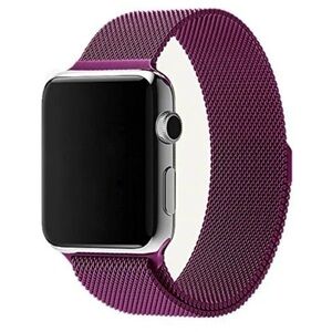 NEW WINE Iridescent Stainless Steel Milanese Loop Band Apple Watch 42 44 45 49